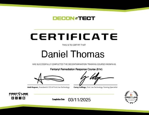 Decon Tect Daniel Thomas Fentanyl Cert